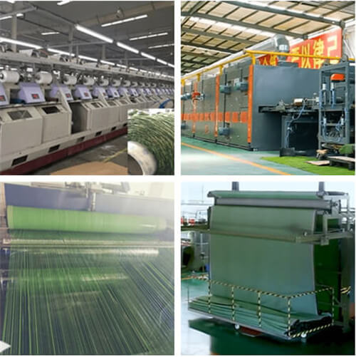 This is the artificial grass product machine, cluding twisting, tufting, backing machine