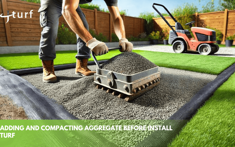 Guía paso a paso para instalar césped artificial 3 adding and compacting aggregate before install turf 2