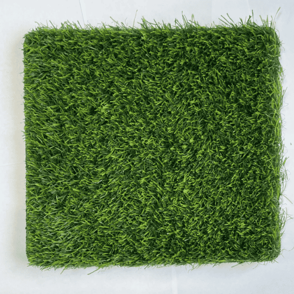 artificial grass tiles square green synthetic lawn mat on white background