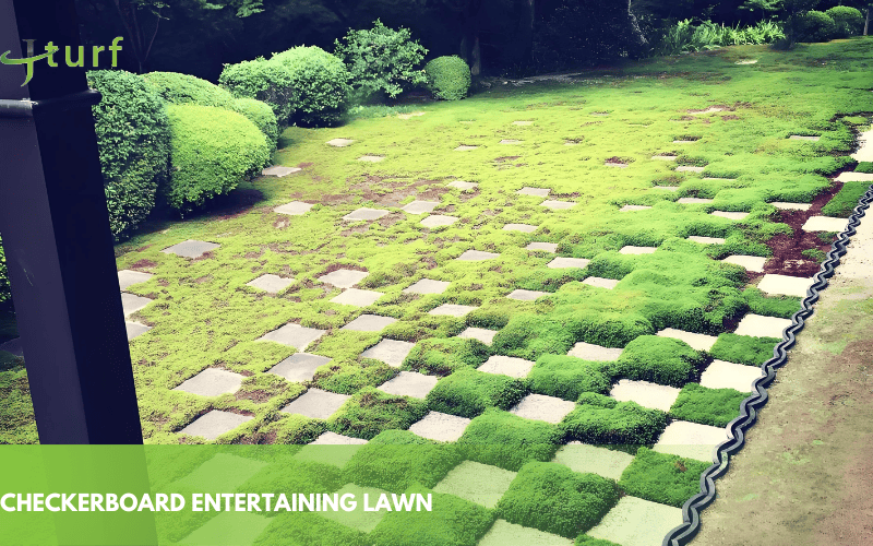 Más de 30 ideas de césped artificial y pavimentación para elevar cualquier espacio exterior en 2025 13 artificial turf checkerboard lawn synthetic grass garden dlesign low maintenance durable landscape