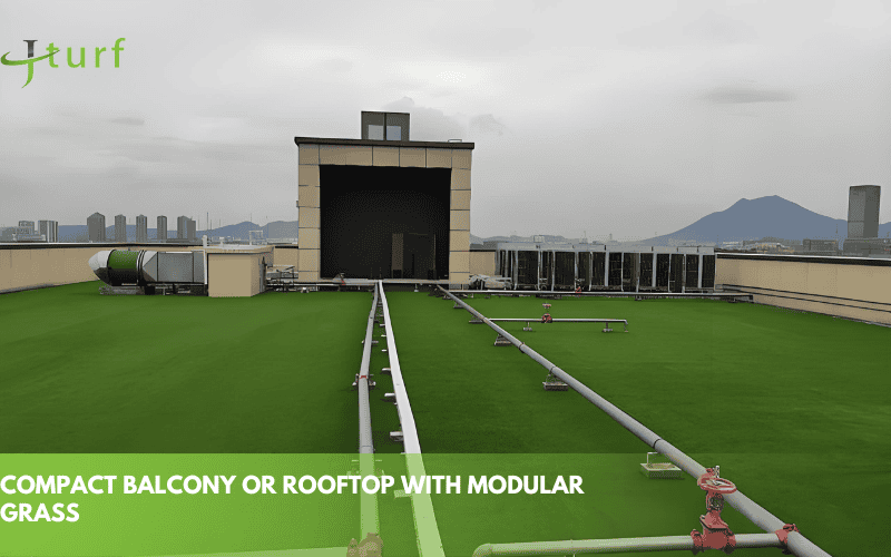 Más de 30 ideas de césped artificial y pavimentación para elevar cualquier espacio exterior en 2025 19 artificial turf rooftop installation durablemodular grass urban landscape low maintenance synthetic lawn