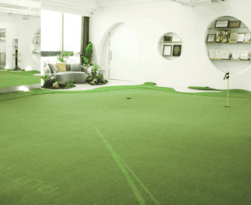 Commercial 15 commercial artificial grass installed in office space creating a unique and comfortable indoor putting green with modern decor