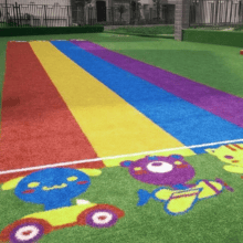 Playground 4 customized playground turf with colorful patterns and designs