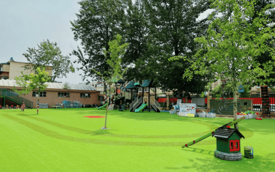 Playground 14 playground turf with colorful play structures providing a fun and safe environment for children