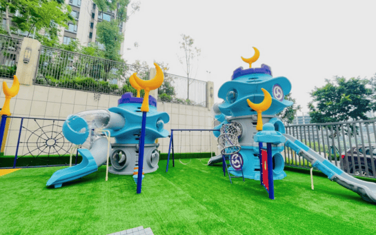 Playground 15 playground turf with colorful playground slides and climbing structures for children