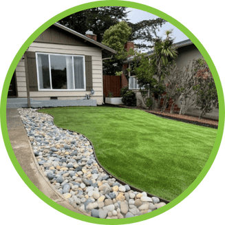 Residential 11 residential artificial grass in front yard offering easy upkeep and enhanced curb appeal