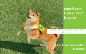 shiba inu dog jumping on synthetic grass outdoor pet turf playful space safe and comfortable for pets