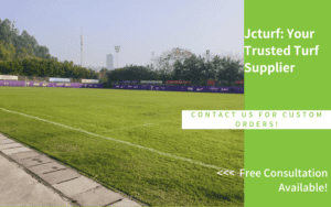 Football field with artificial grass goal post visible