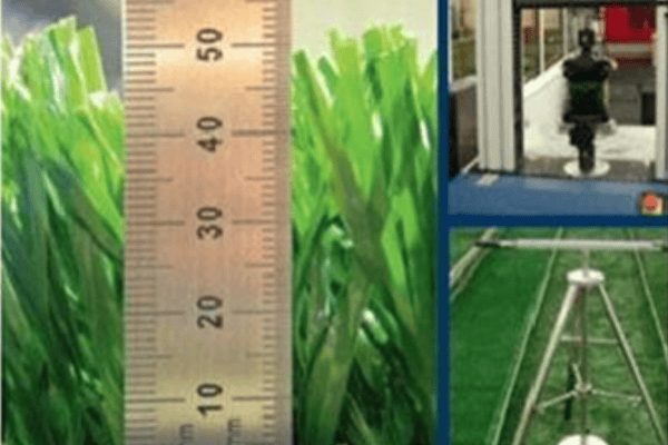 Somos líderes mundiales en soluciones de césped artificial 45 Inspección visual y medición de la altura del pelo para el control de calidad del césped artificial