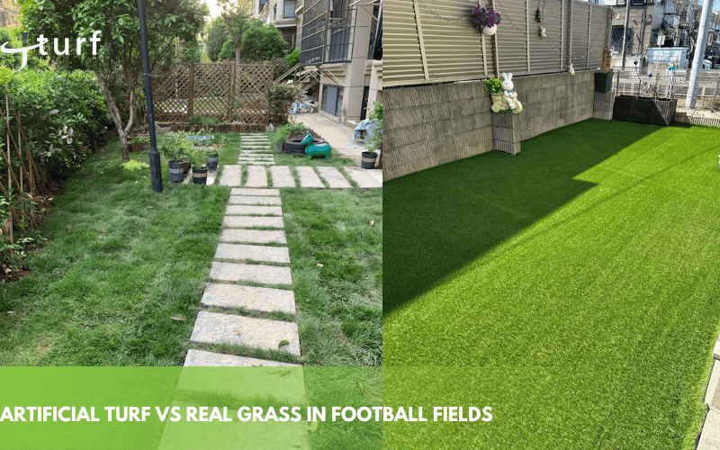 Is Turf Real Grass? Compare Artificial Turf vs Natural Grass 1 artificial turf vs real grass in yard