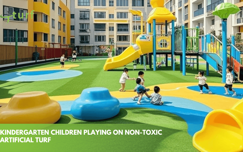 Is Artificial Turf Toxic? Understanding the Health and Environmental Concerns 1 kindergarten children playing on non toxic artificial turf