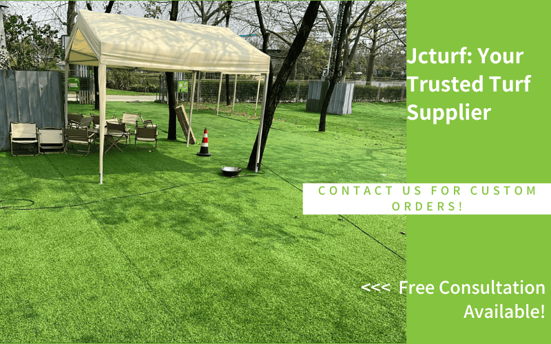 outdoor artificial turf with camping site