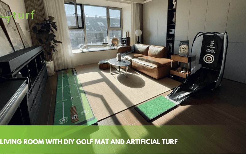 Step-by-Step DIY Golf Hitting Mat Guide: Materials and Tips 2 synthetic grass indoor golf practice area home setup low maintenance