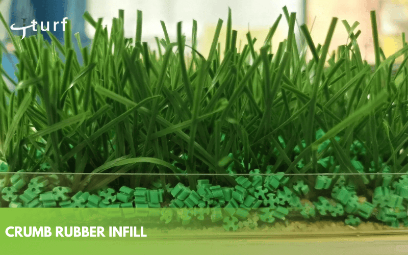 What Is Turf Made Of and Why It Matters 2 Crumb rubber infill used in artificial grass systems for enhanced cushioning