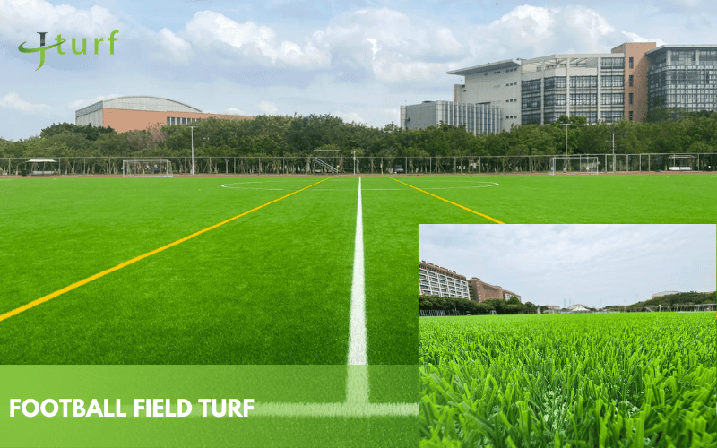 What Is Turf Made Of and Why It Matters 6 Full size football field covered with synthetic turf ideal for schools and sports centers