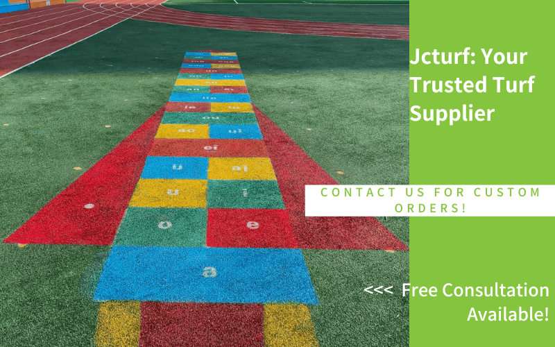 Fútbol 8 Painted hopscotch design on artificial turf playground surface