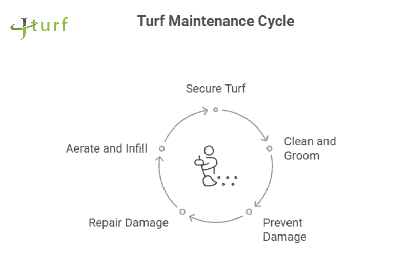 Baseball Field Turf Maintenance Guide: Steps, Costs, Tools, and Tips 1 Turf Maintenance Cycle diagram