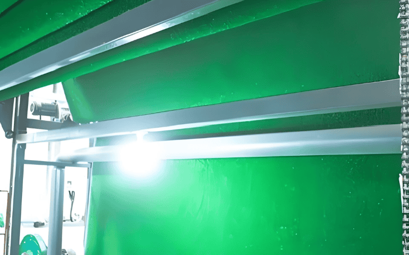 Somos líderes mundiales en soluciones de césped artificial 40 Láminas de césped artificial que se procesan en una máquina de fabricación