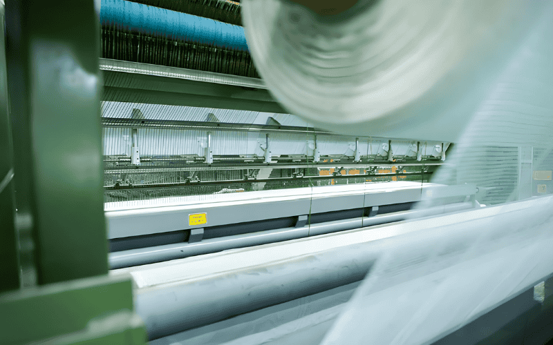 Somos líderes mundiales en soluciones de césped artificial 44 Máquina de tejer césped artificial que produce rollos de césped sintético