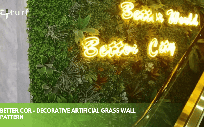 Mejor patrón de pared de césped artificial decorativo cor