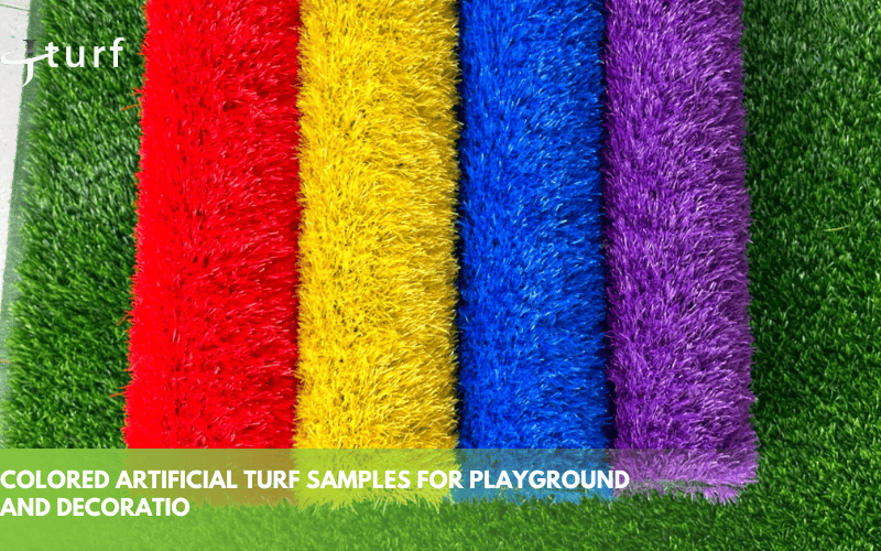 How to Paint Artificial Turf: A Complete Guide for Beginners 1 colored artificial turf samples for playground and decoration