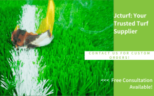 fire resistance test on artificial grass with flame