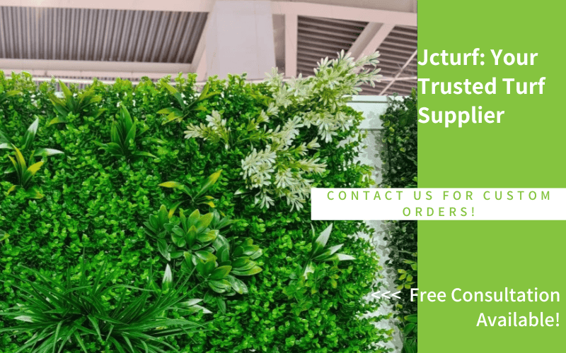 lush green living wall with various plants and foliage