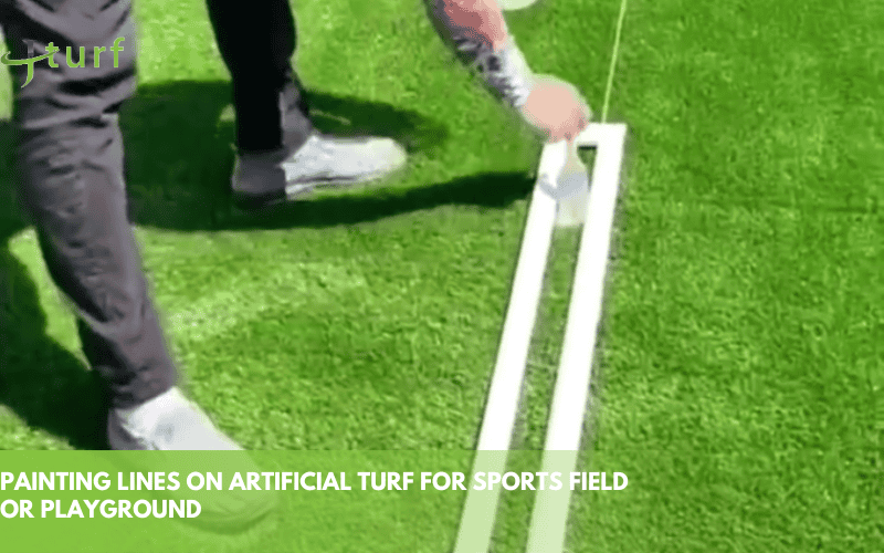 How to Paint Artificial Turf: A Complete Guide for Beginners 2 painting lines on artificial turf for sports field or playground