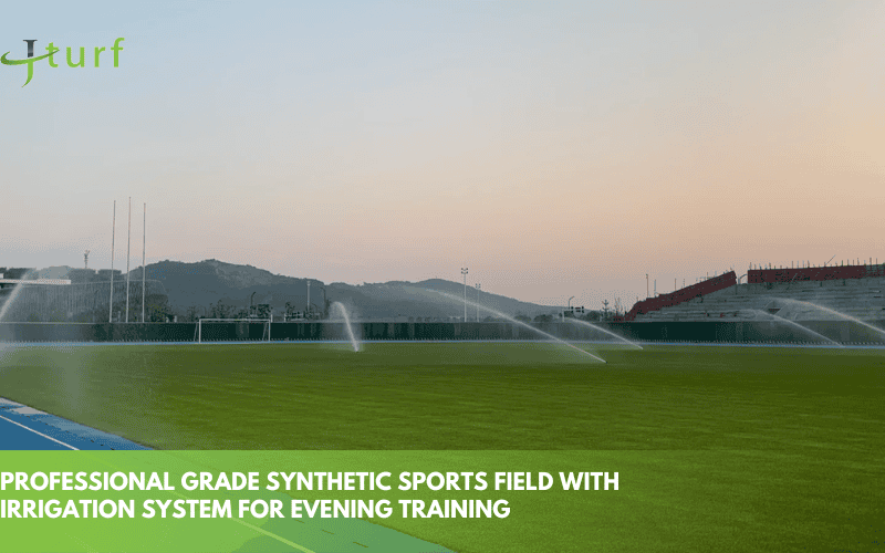 professional grade synthetic sports field with irrigation system for evening training