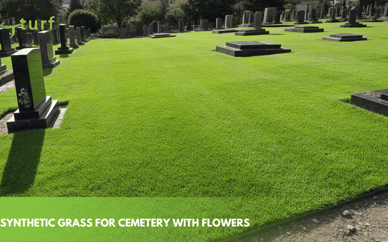 synthetic grass for cemetery with flowers