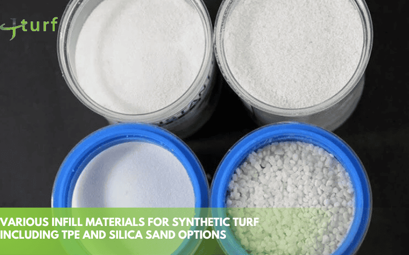 various infill materials for synthetic turf including tpe and silica sand options