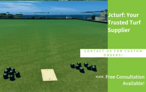 synthetic grass bowling green for outdoor sports field near ocean