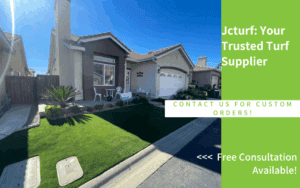 artificial grass for garden landscaping in residential front yard