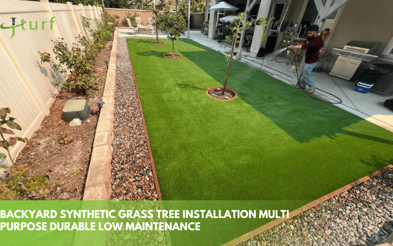 backyard synthetic grass tree installation multi purpose durable low maintenance