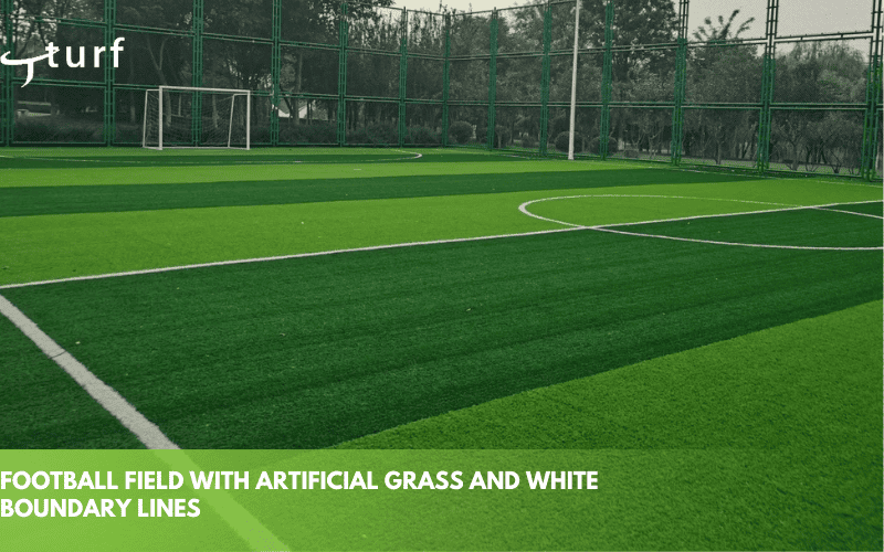 football field with artificial grass and white boundary lines