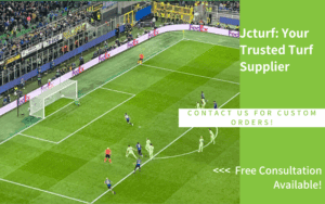 football match being played on professional-grade artificial grass field