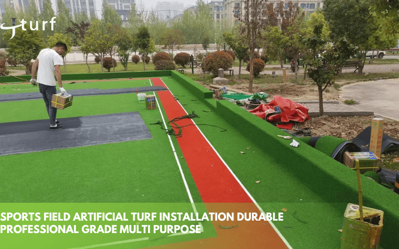 Instalación de césped artificial para campos deportivos, duradero, de calidad profesional, multiusos.