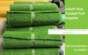 stacked artificial turf rolls ready for delivery or installation